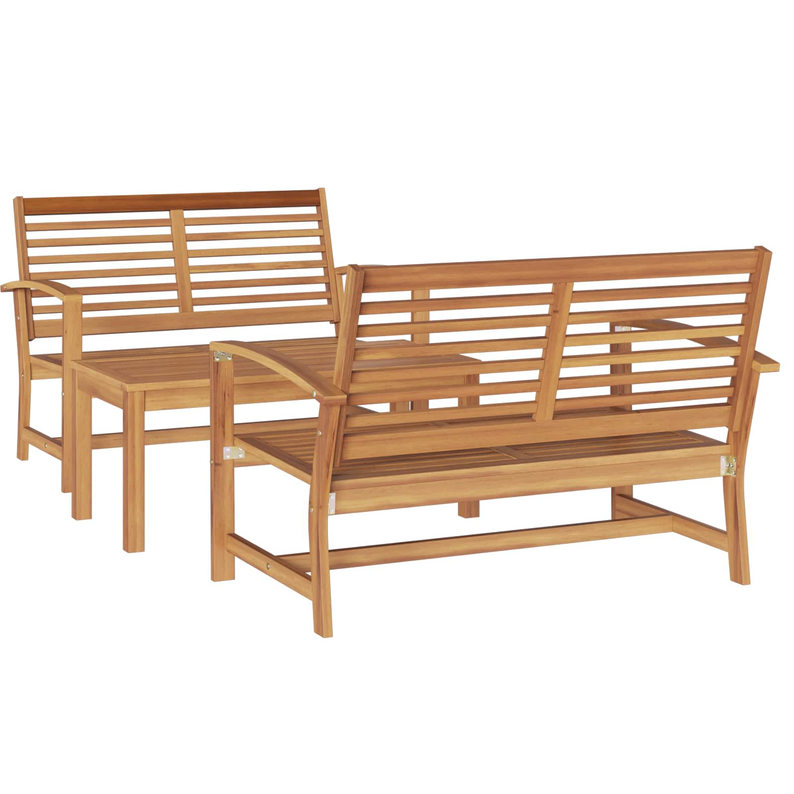 Garden Sofa Set 3 Pcs Solid Teak Wood