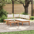 Outdoor Furniture Set 5 Piece Garden Sofa Brown Cream Patio Lounge Adjustable 11