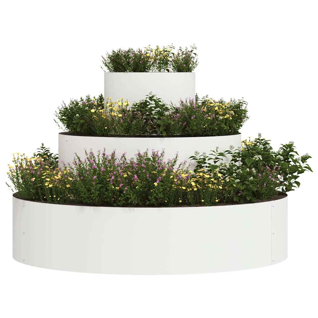 Planter 90cm Galvanised Steel Raised Garden Silver Outdoor Flower Bed Ø 90 cm St