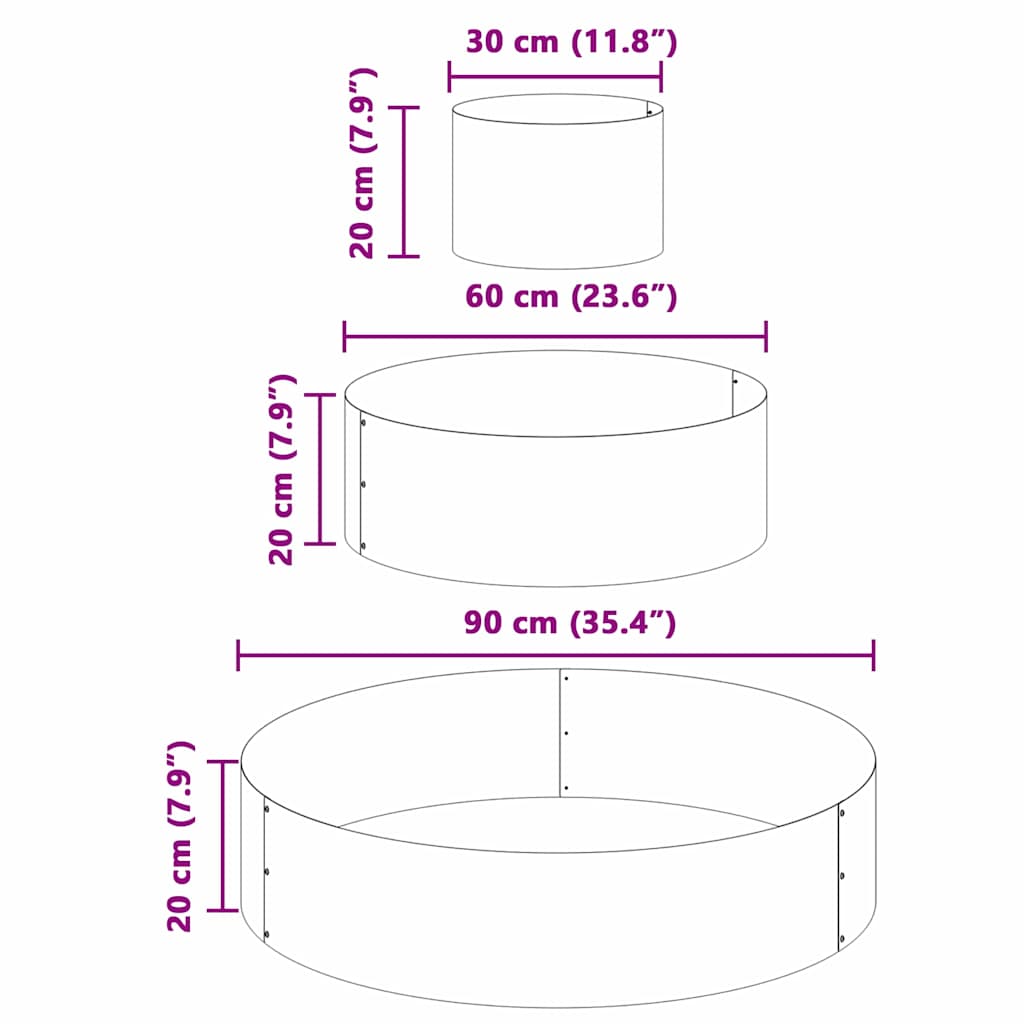 Garden Planter Silver 90 X 90 X 20 Cm - Model 873649