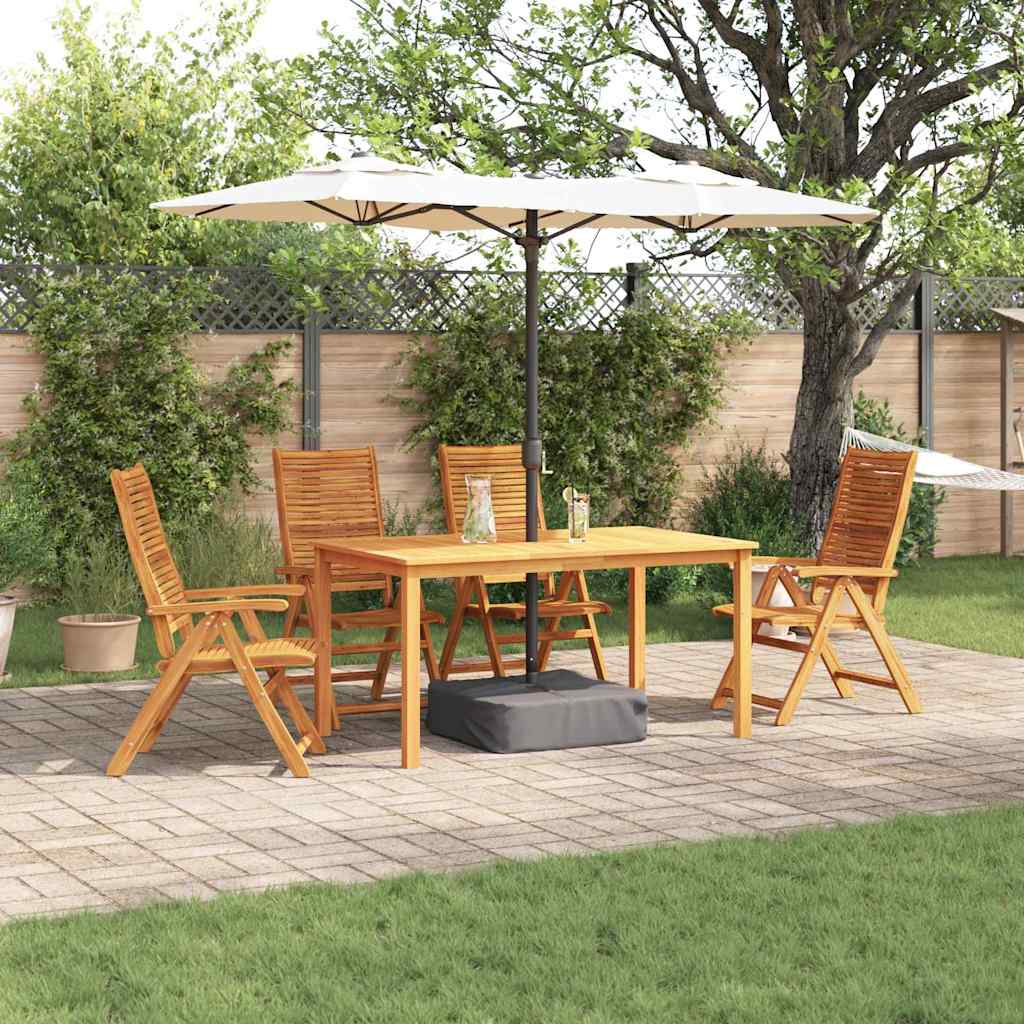 Garden Dining Set Folding 7 Pcs Brown Solid Acacia Wood