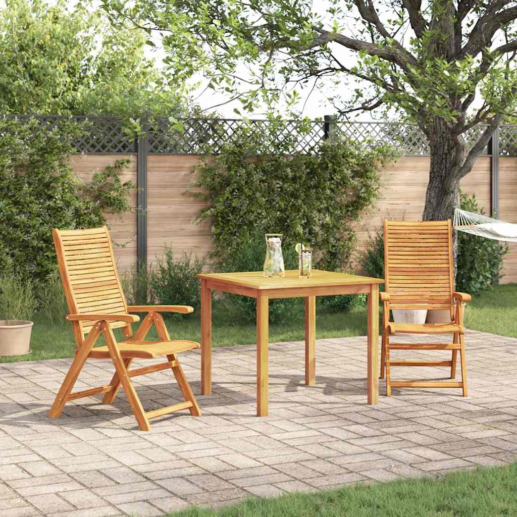 Garden Dining Set Folding 7 Pcs Brown Solid Acacia Wood