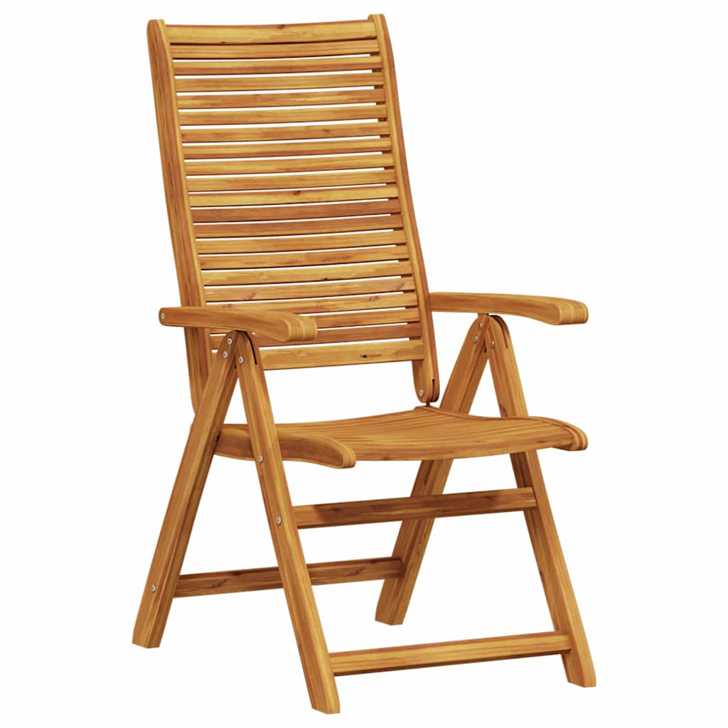 Garden Dining Set Folding 7 Pcs Brown Solid Acacia Wood