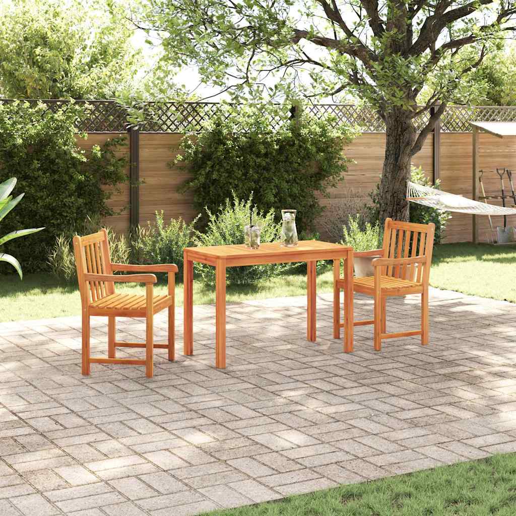 Garden Dining Set 3 Pcs Brown Solid Acacia Wood
