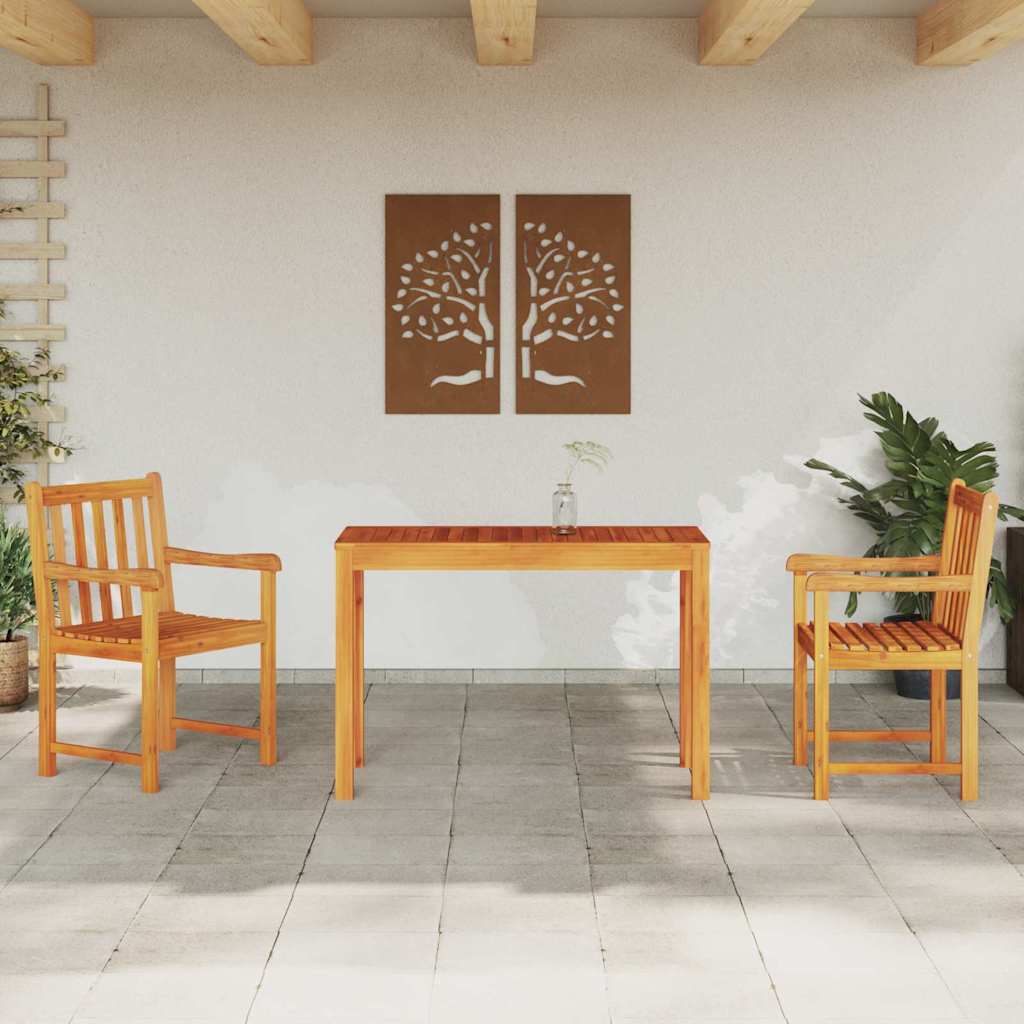 Garden Dining Set 3 Pcs Brown Solid Acacia Wood