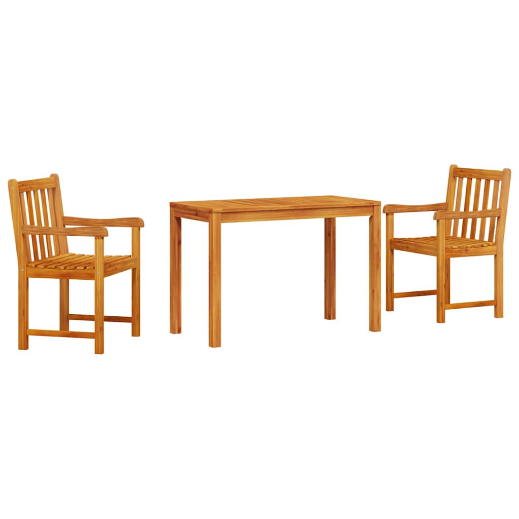 Garden Dining Set 3 Pcs Brown Solid Acacia Wood