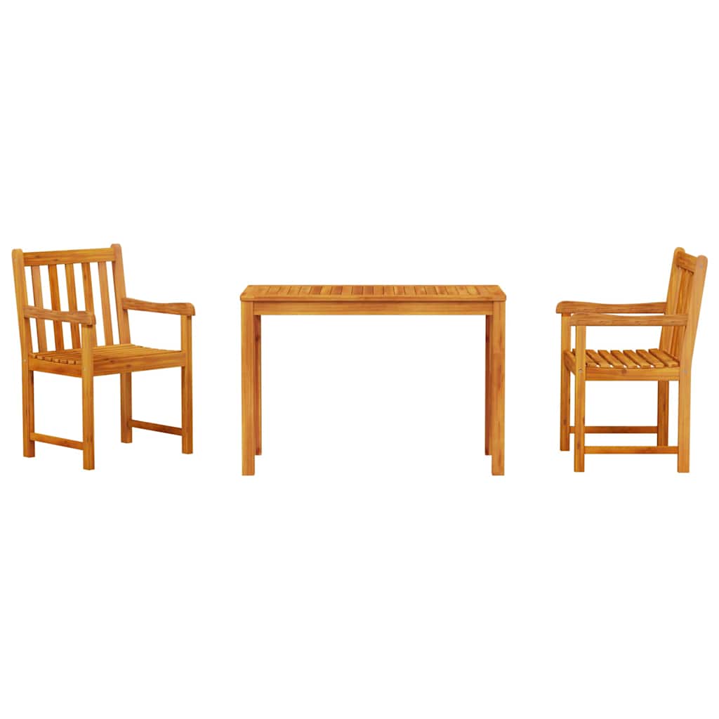 Garden Dining Set 3 Pcs Brown Solid Acacia Wood