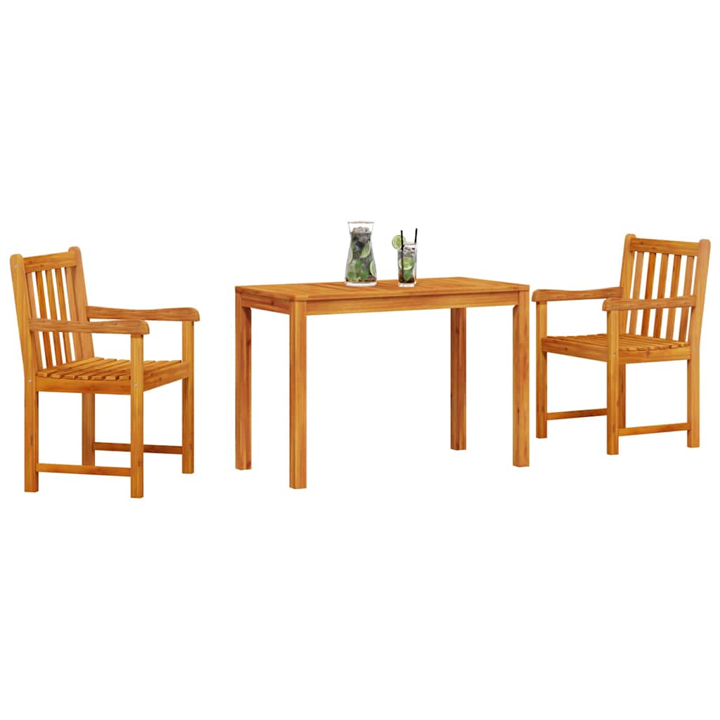 Garden Dining Set 3 Pcs Brown Solid Acacia Wood