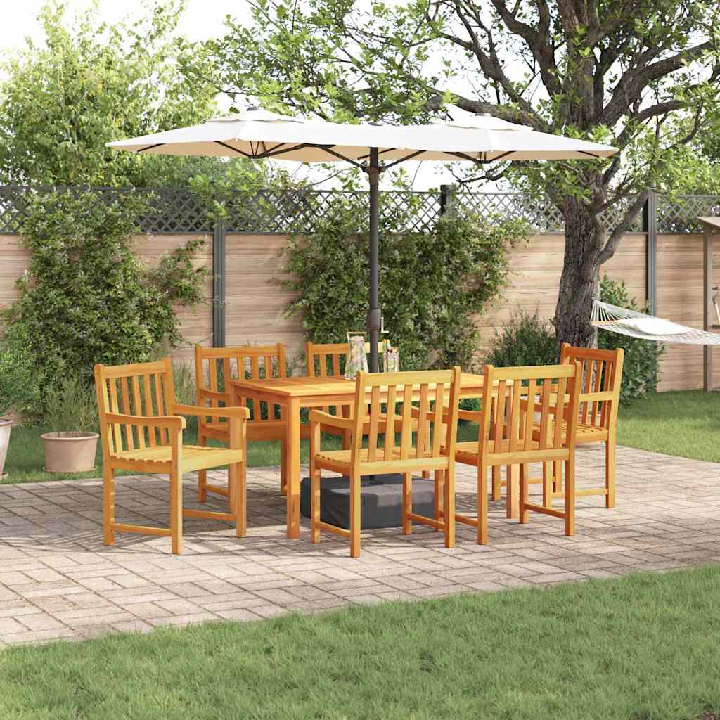 Garden Dining Set 5 Pcs Brown Solid Acacia Wood