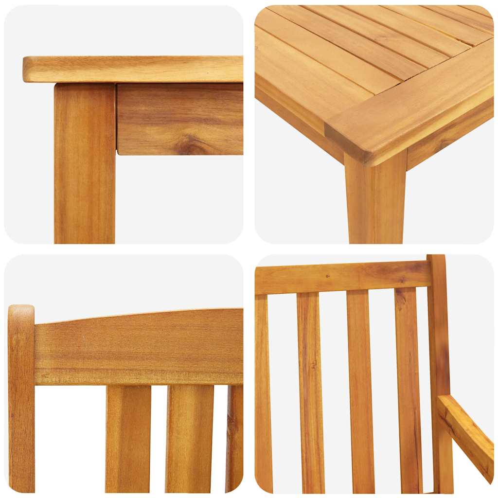 Garden Dining Set 3 Pcs Brown Solid Acacia Wood