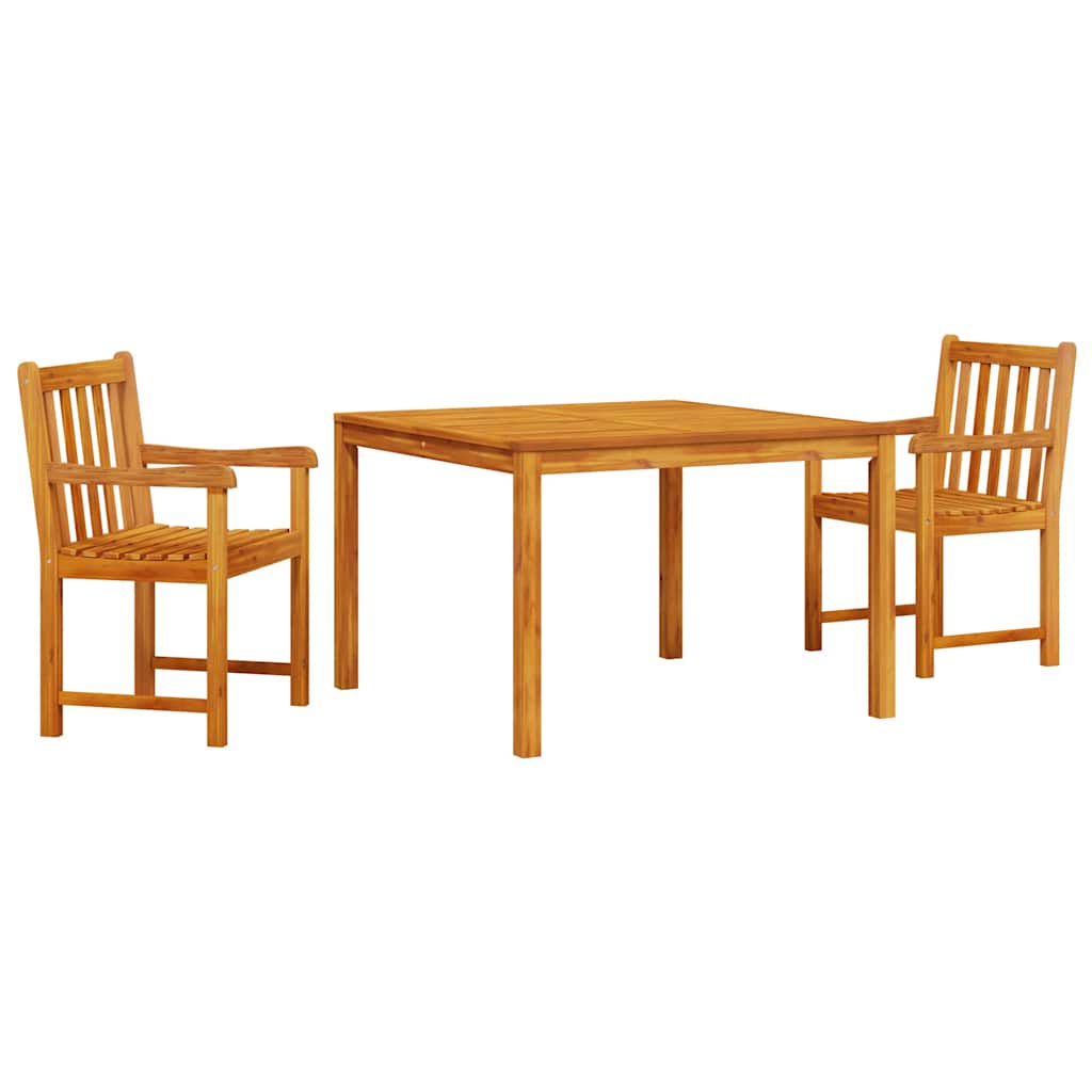 Garden Dining Set 3 Pcs Brown Solid Acacia Wood