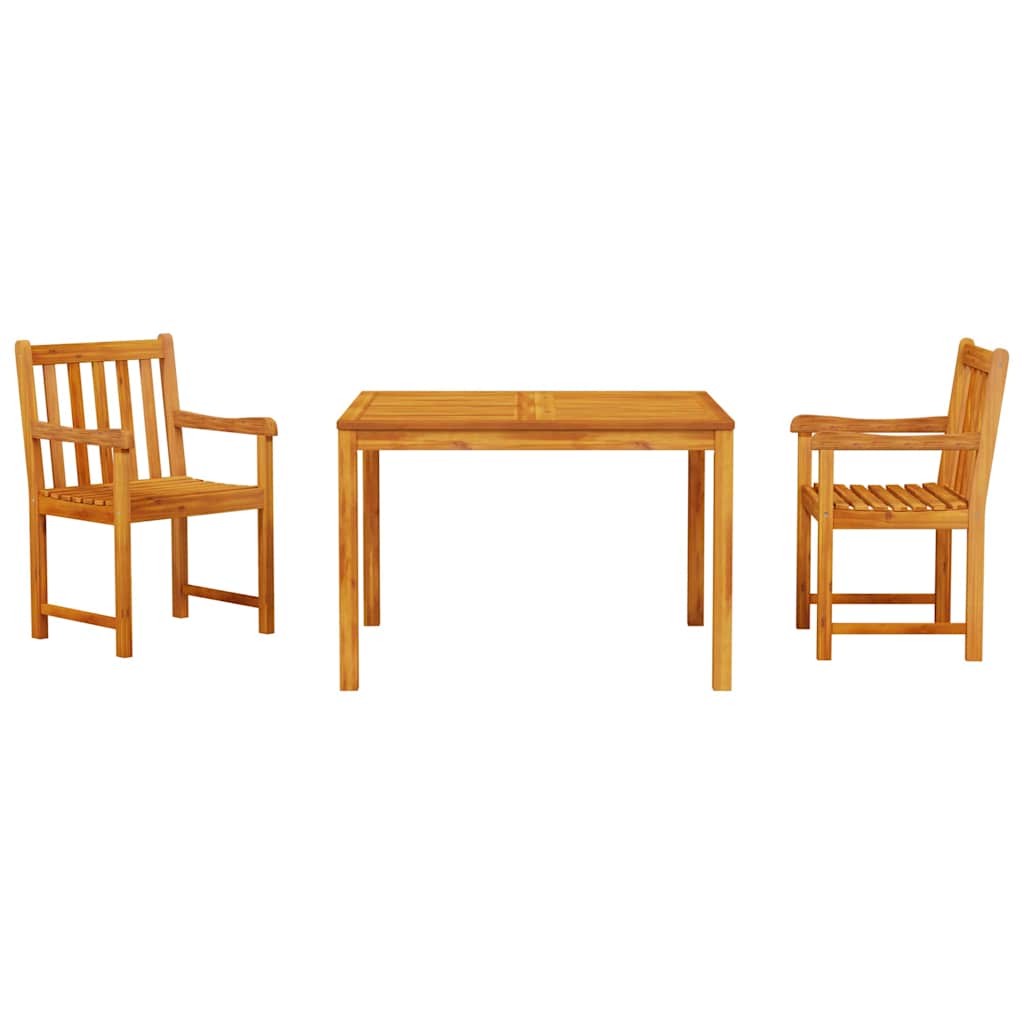 Garden Dining Set 3 Pcs Brown Solid Acacia Wood