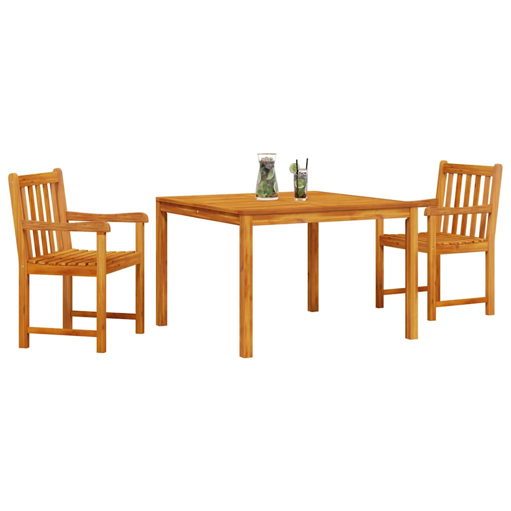 Garden Dining Set 3 Pcs Brown Solid Acacia Wood