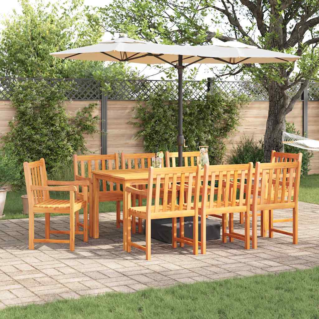 Garden Dining Set 7 Pcs Brown Solid Acacia Wood