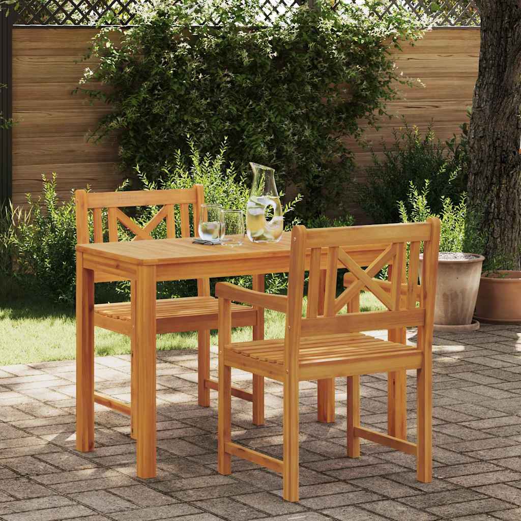 Garden Dining Set 3 Pcs Brown Solid Acacia Wood