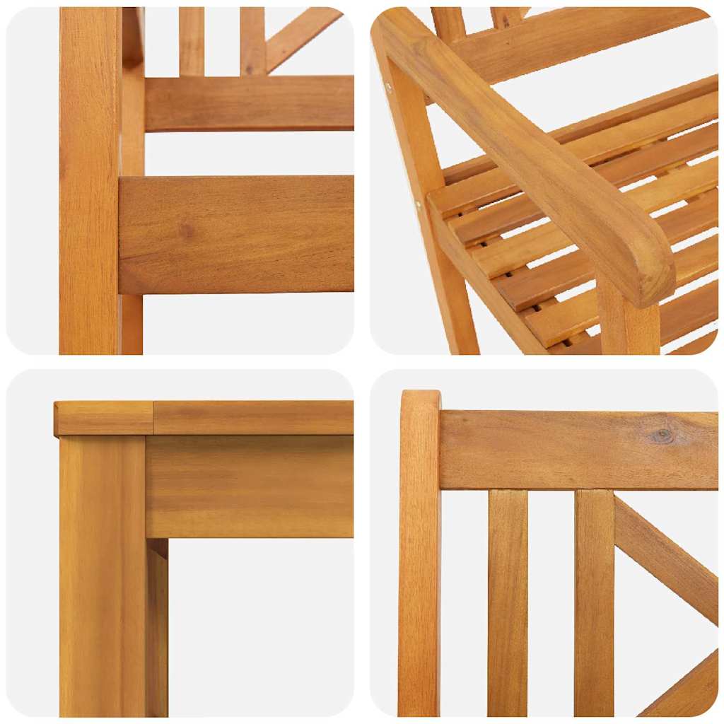 Garden Dining Set 5 Pcs Brown Solid Acacia Wood