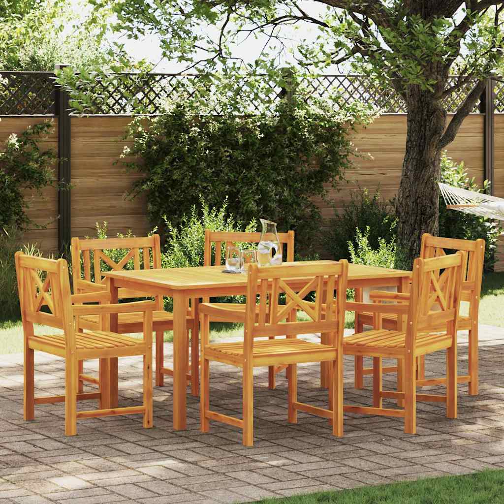 Garden Dining Set 5 Pcs Brown Solid Acacia Wood