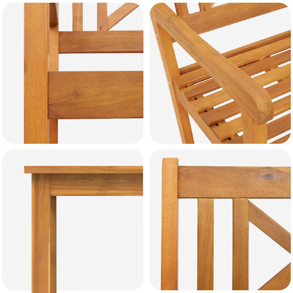 Garden Dining Set 7 Pcs Brown Solid Acacia Wood