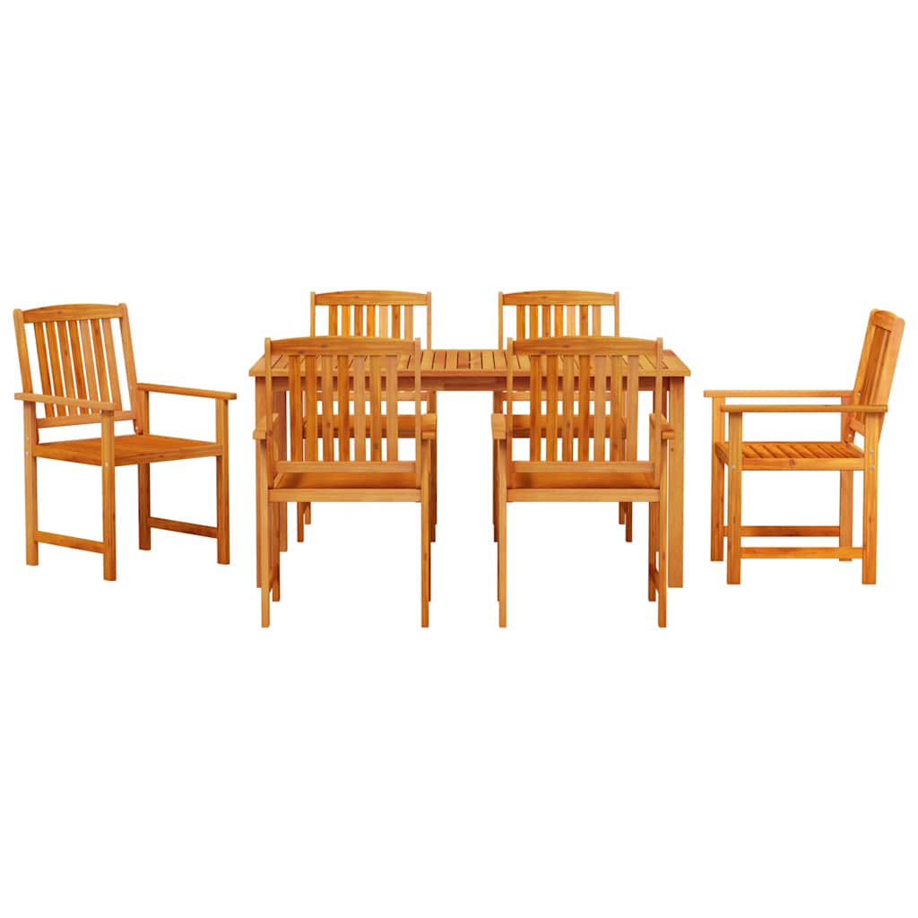 Outdoor Furniture Set 5 Piece Dining Solid Acacia Wood Brown 150 Cm Table Length
