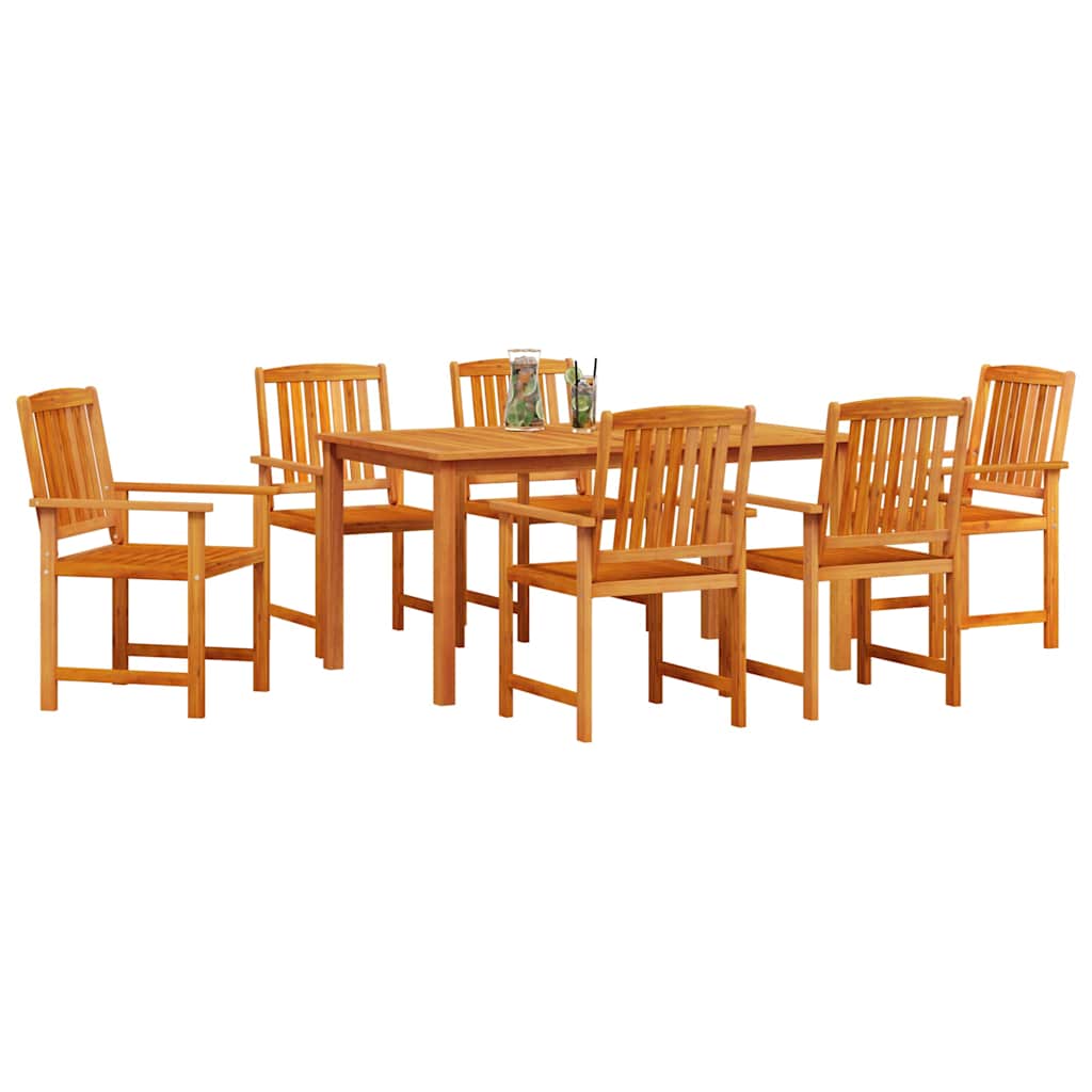 Outdoor Furniture Set 5 Piece Dining Solid Acacia Wood Brown 150 Cm Table Length