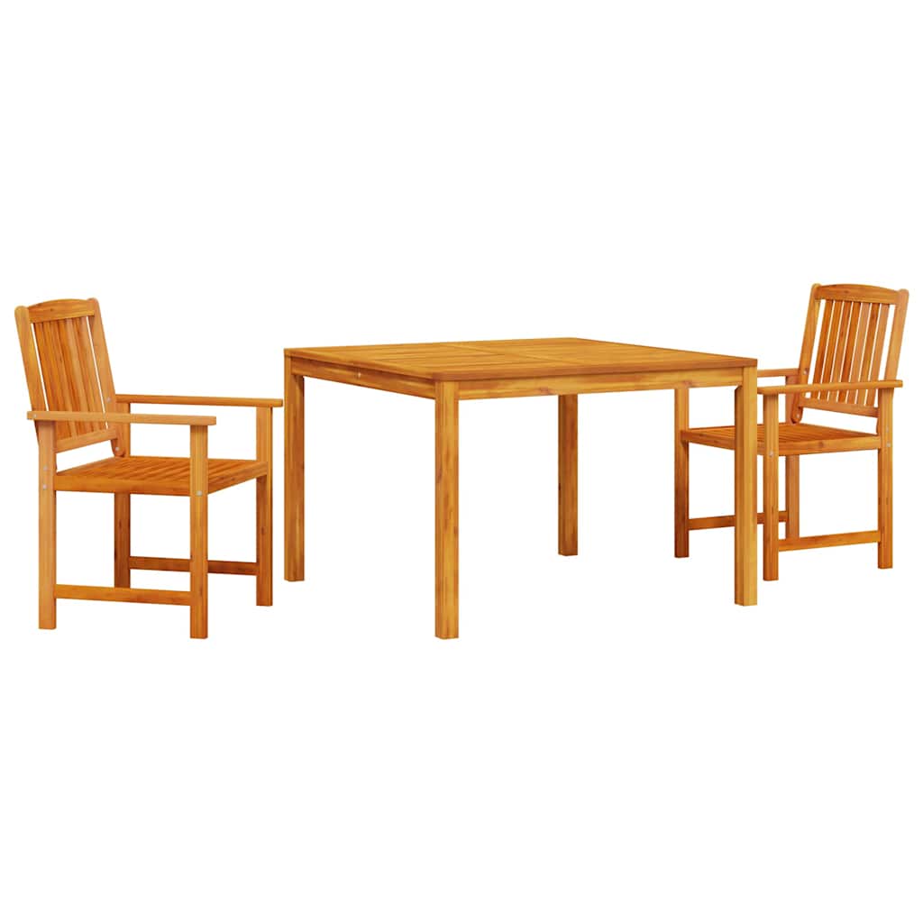 Garden Dining Set 3 Pcs Brown Solid Acacia Wood