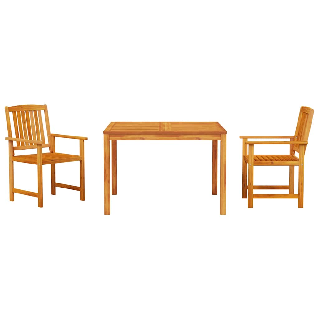 Garden Dining Set 3 Pcs Brown Solid Acacia Wood