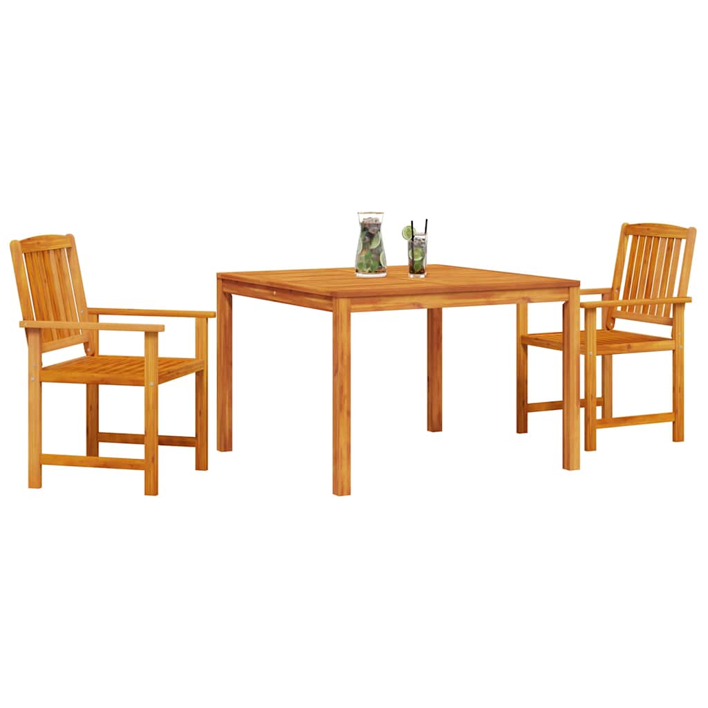 Garden Dining Set 3 Pcs Brown Solid Acacia Wood