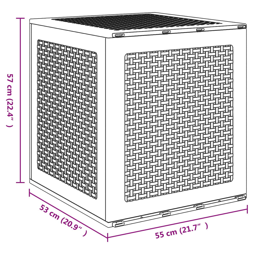 Storage Box With Storage 55 X 53 X 57 Cm Polypropylene
