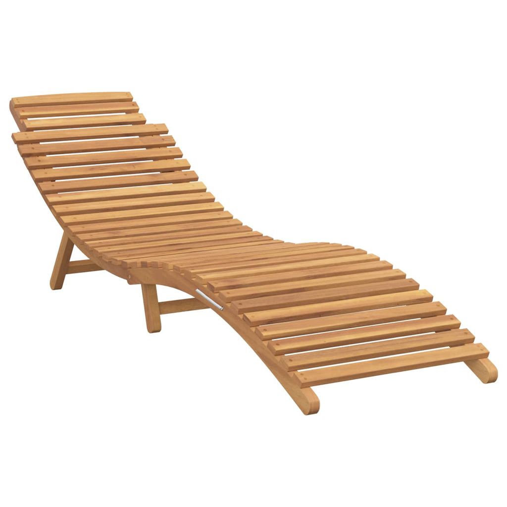 Sun Lounger Brown 198 X 55 X 58.5 Cm Solid Teak Wood