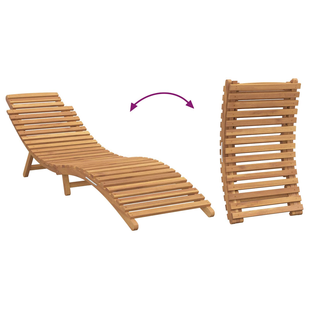 Sun Lounger Brown 198 X 55 X 58.5 Cm Solid Teak Wood