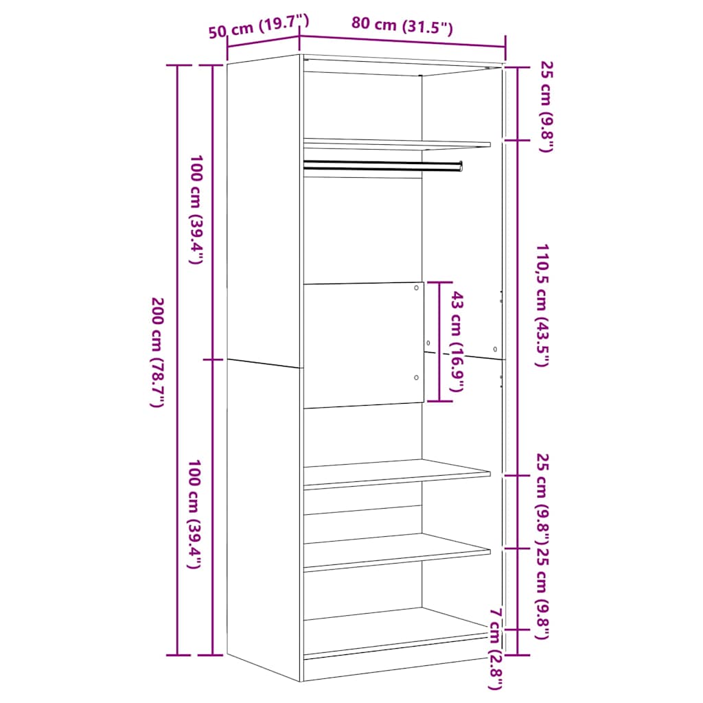 Wardrobe Artisan Oak Engineered Wood
