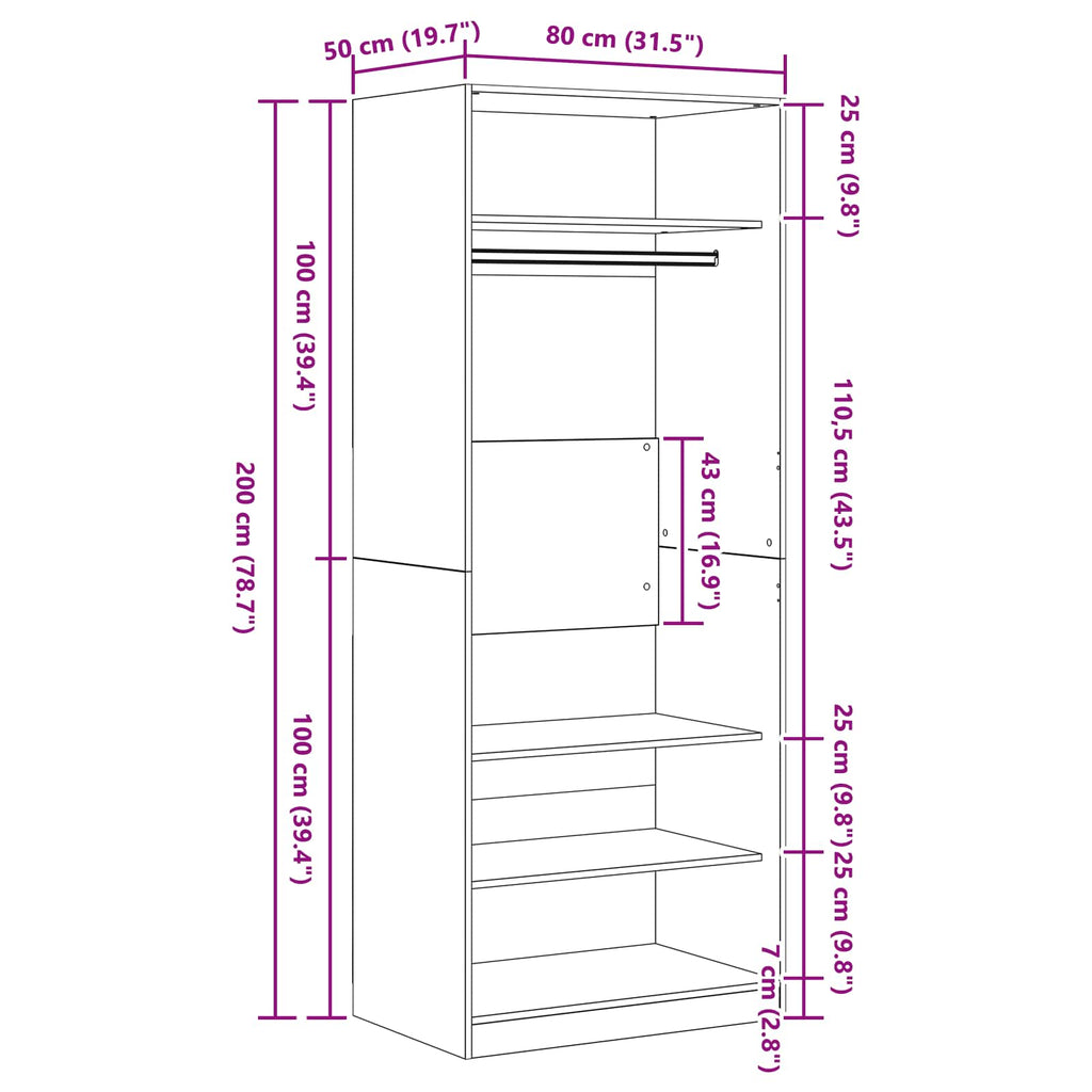 Wardrobe Artisan Oak Engineered Wood