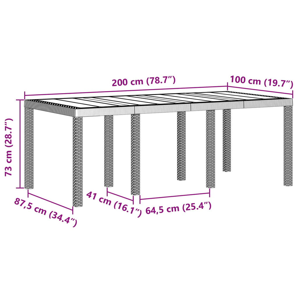 Garden Dining Set 7 Pcs Anthracite Polypropylene