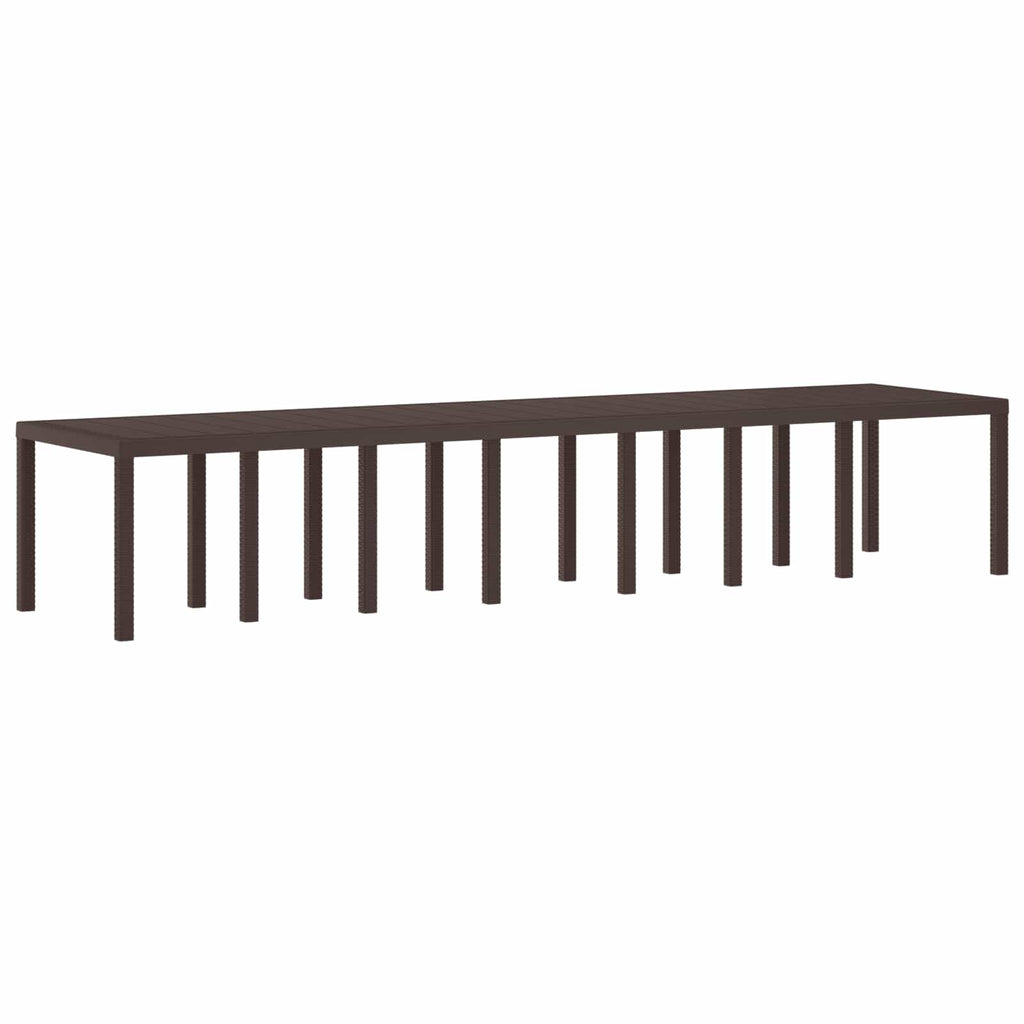 Garden Dining Set With Cushions With Cushion 15 Pcs Brown Pp