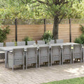 Garden Dining Set With Cushions 15 Pcs Light Grey Pp