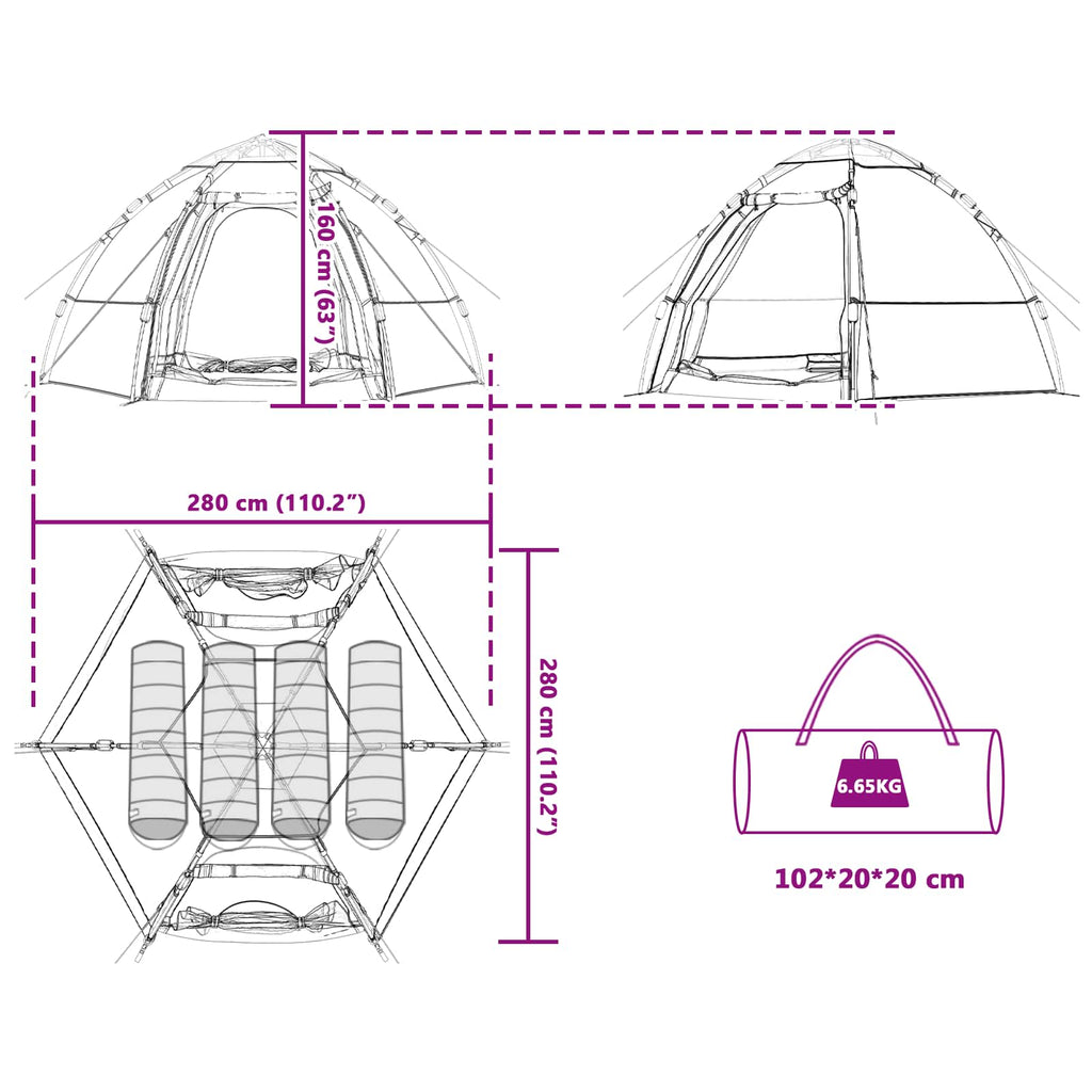 Instant Tent With Rainfly 4-Person Quick-Release