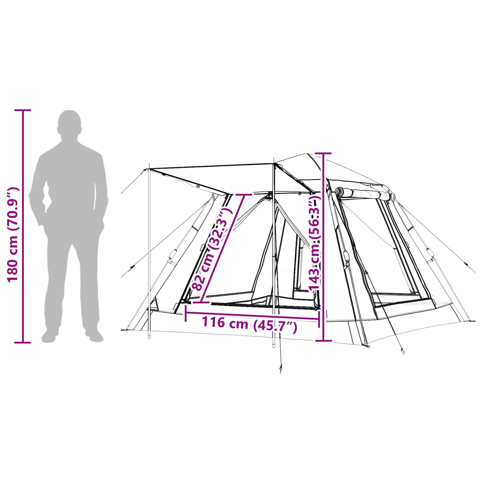 Instant Tent With Rainfly 3-Person Quick-Release
