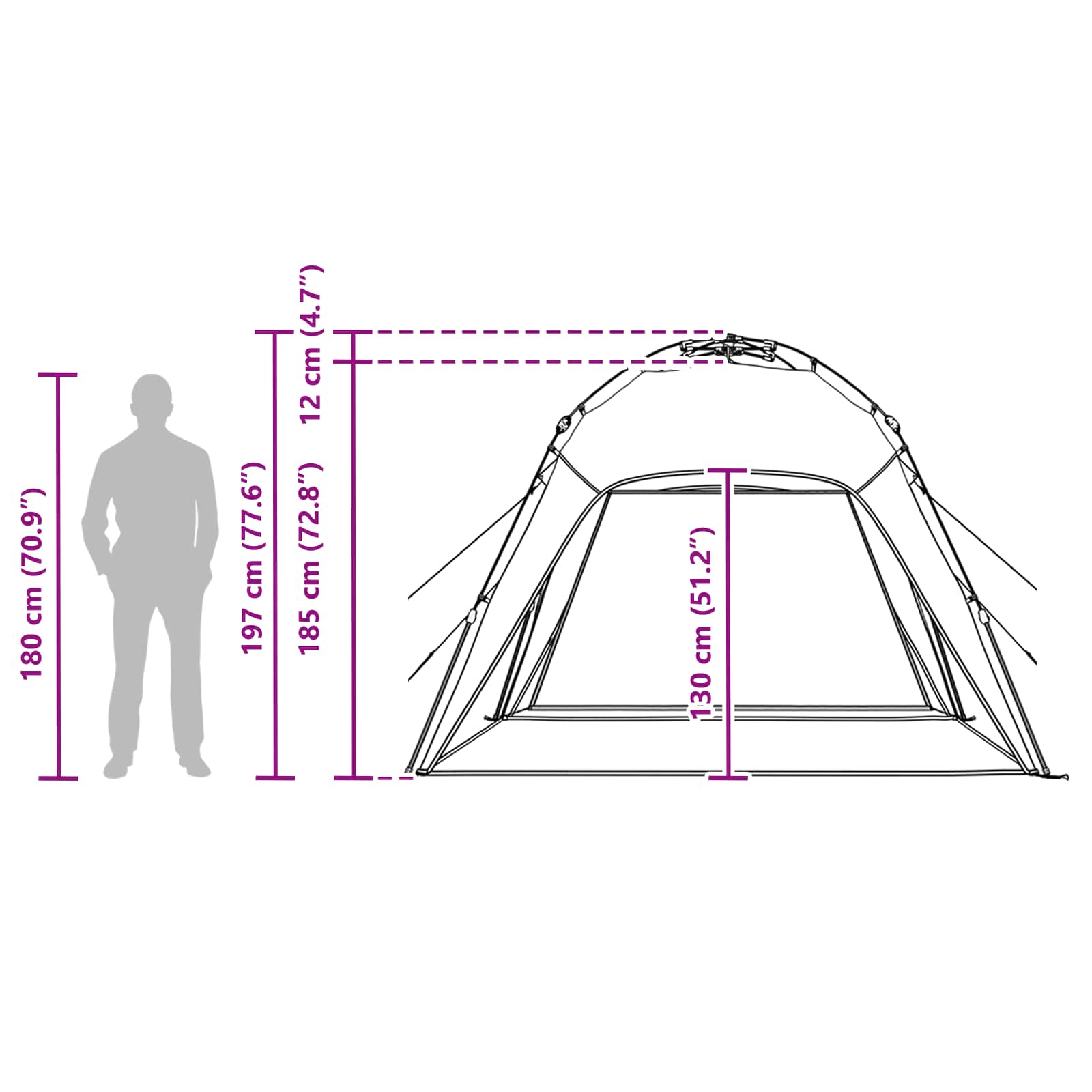 Instant Tent 4-Person Quick-Release 185T Polyester