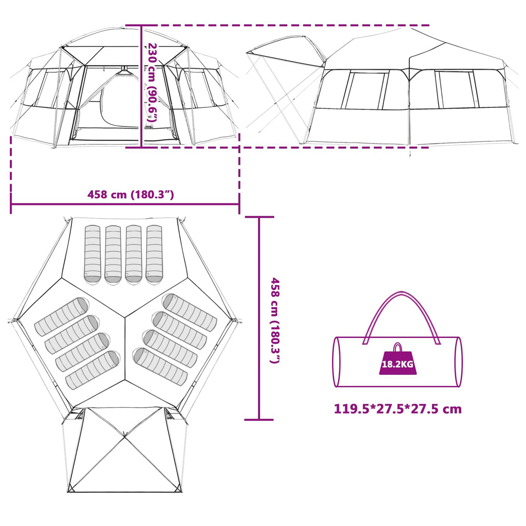 Instant Tent With Rainfly 12-Person Quick-Release