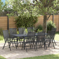 Garden Dining Set Folding 9 Pcs Anthracite Steel