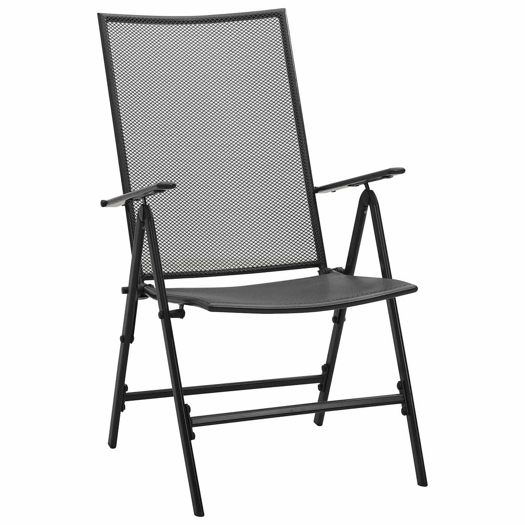 Garden Dining Set Folding 9 Pcs Anthracite Steel