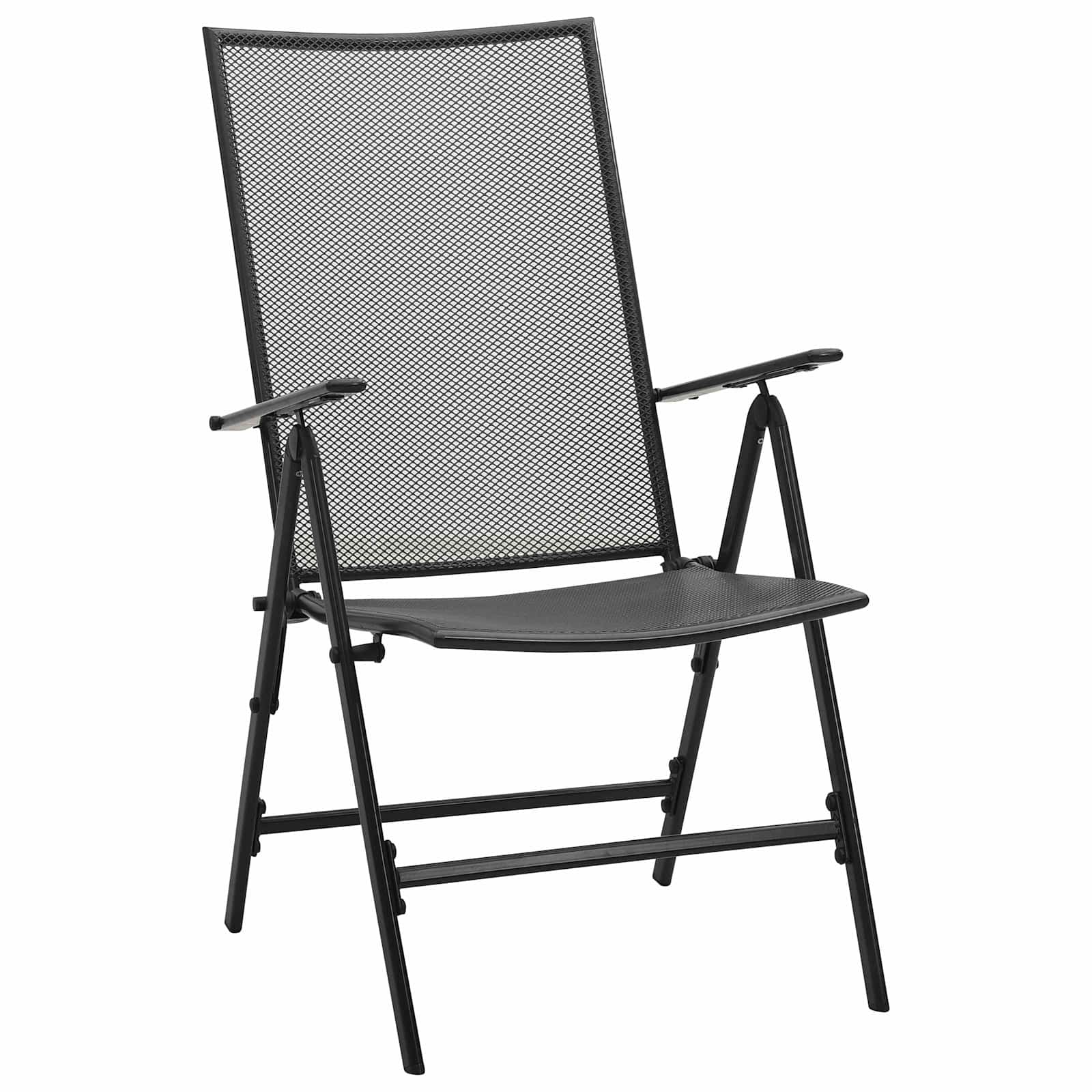 Garden Dining Set Folding 9 Pcs Anthracite Steel