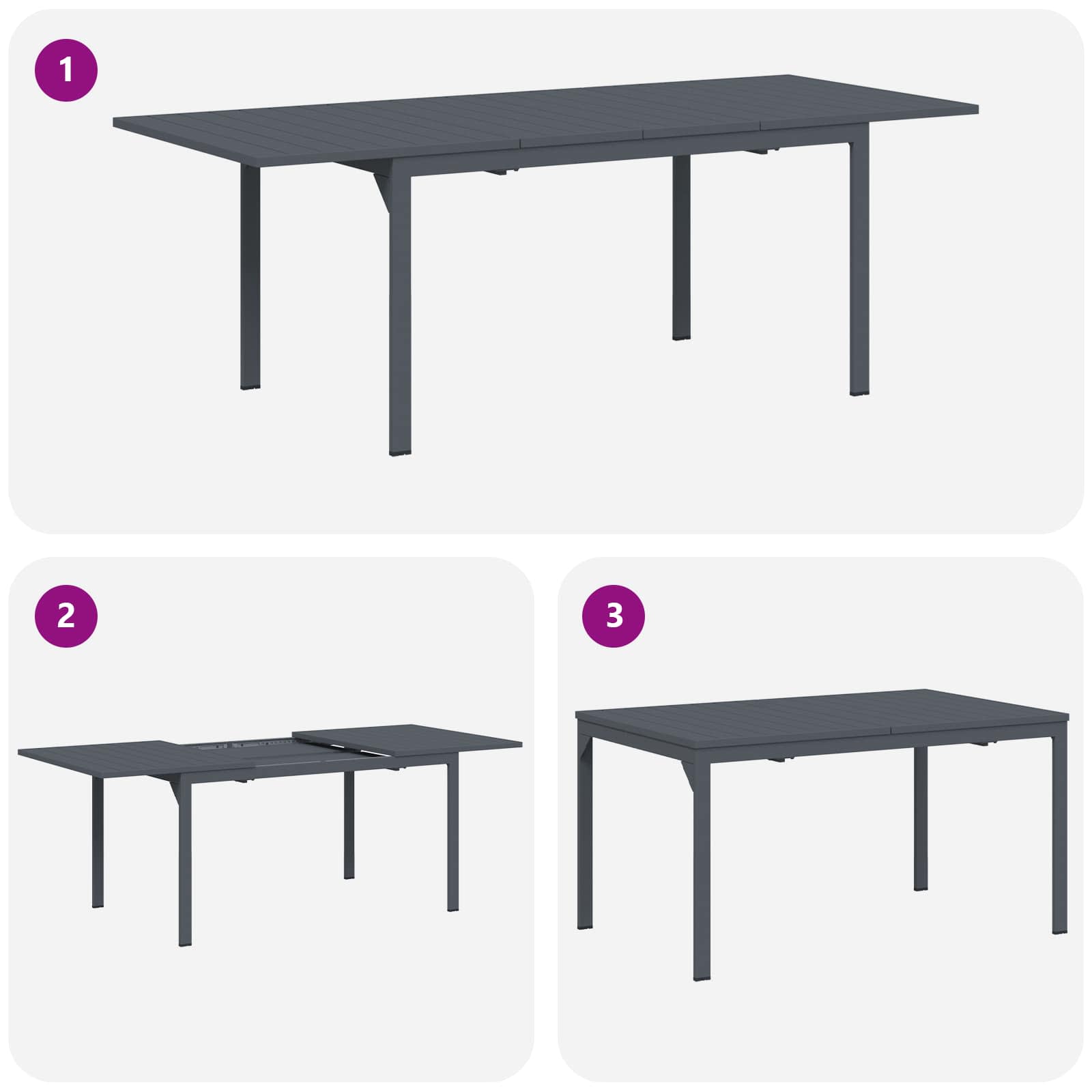 Garden Dining Set Folding 9 Pcs Anthracite Steel