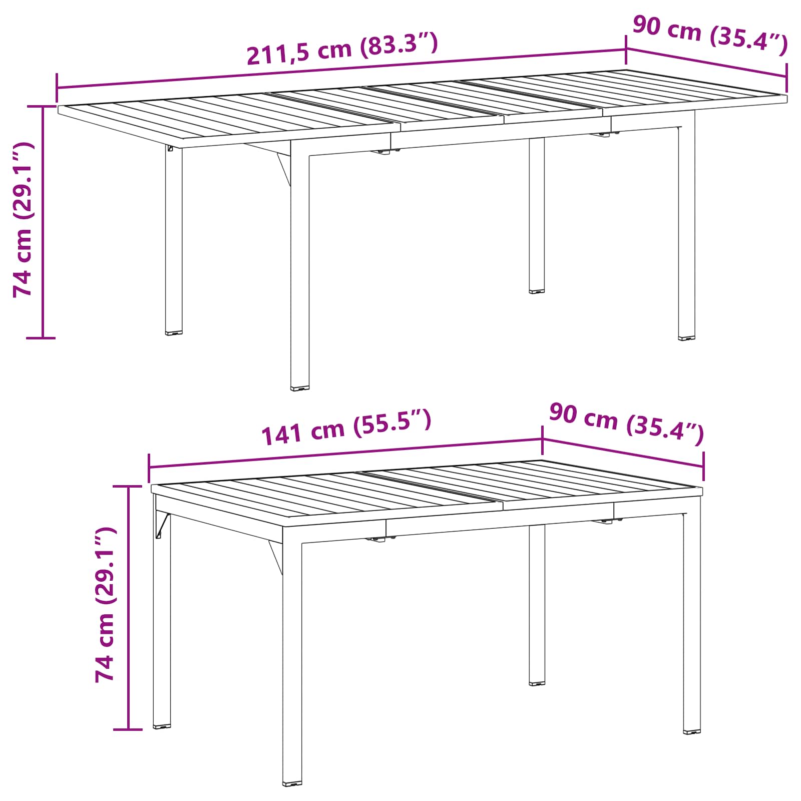 Garden Dining Set Folding 9 Pcs Anthracite Steel