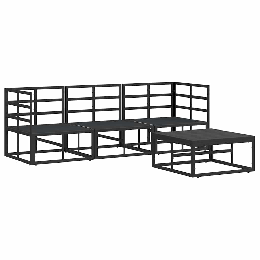 Garden Sofa Set 4 Pcs Black Metal