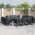 Garden Sofa Set 13 Pcs Black Metal