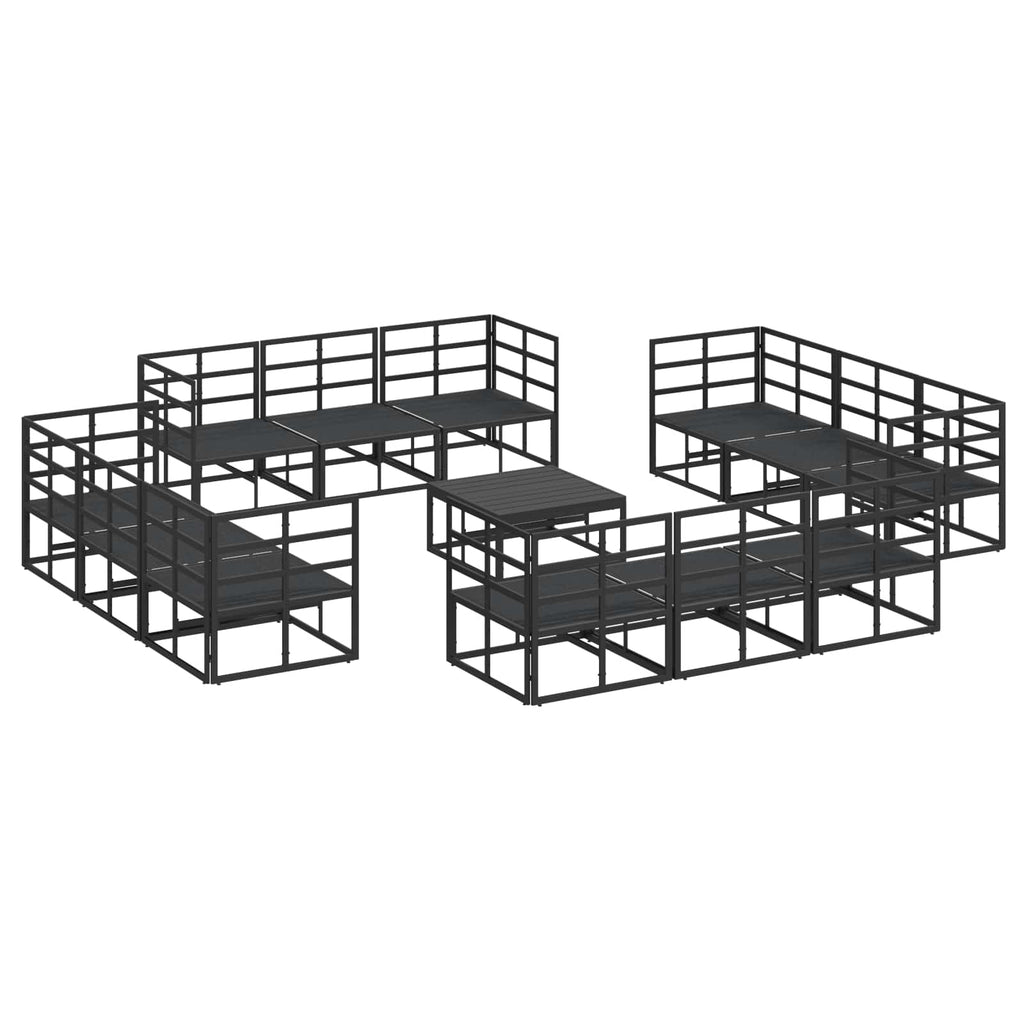 Garden Sofa Set 13 Pcs Black Metal