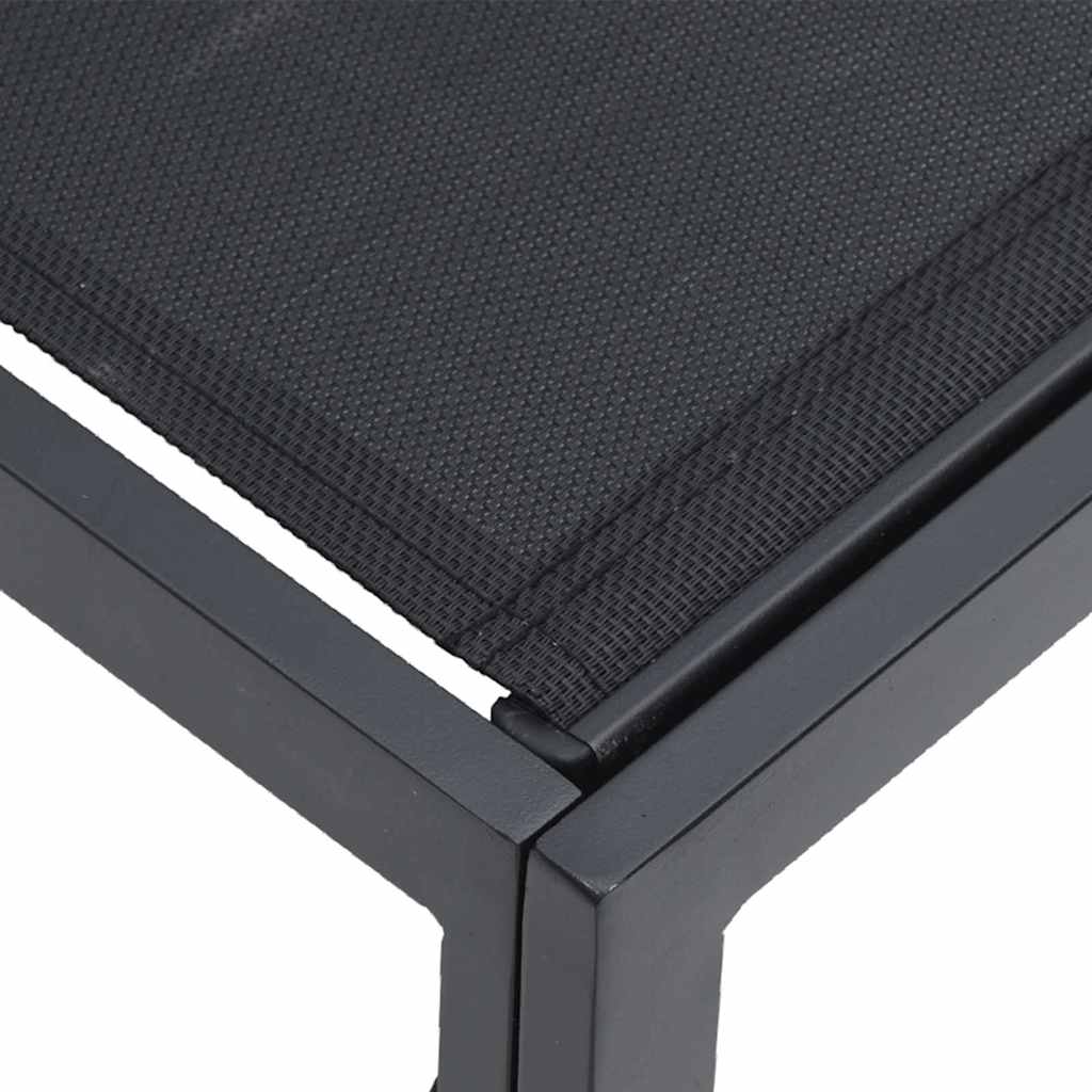 Outdoor Furniture Set Garden Sofa Cushion 4 Pcs Black Aluminium Adjustable LED W