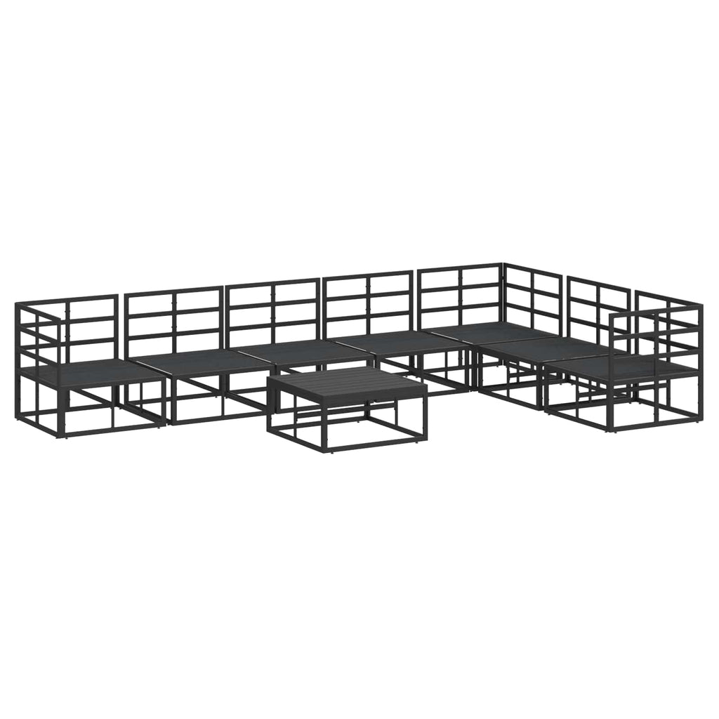 Garden Sofa Set With Cushion 8 Pcs Black Aluminium