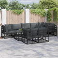 Garden Sofa Set With Cushion 9 Pcs Black Aluminium